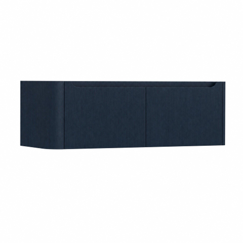 H&R Badmeubelen Juice Wastafelonderkast - 120x45x40cm - linkerhoek afgerond - 2 lades - geïntegreerde greep - blue oak SW1110136