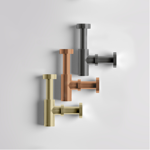 Clou Mini Suk siphon de lavabo bronze brossé PVD pour petits lavabos SW799389