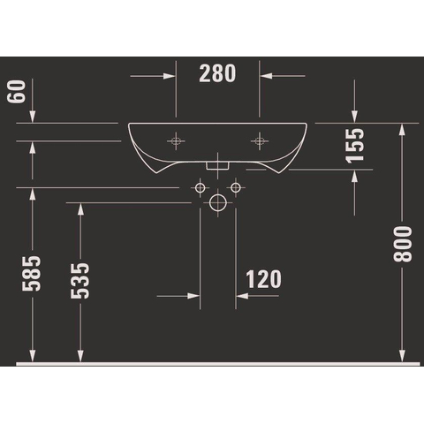 Duravit D-code - D-Code - Vital - wastafel - met overloop - met kraanvlak - 600x550 mm - wit - barriërevrij - wit 0295860