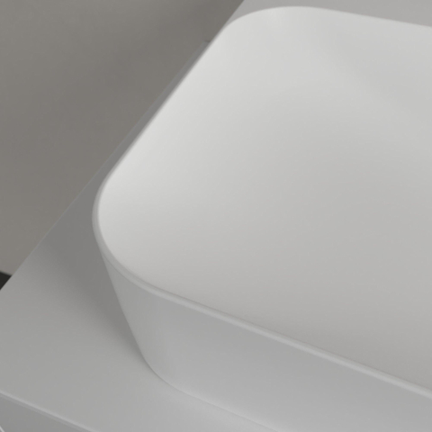 Villeroy & Boch finion wastafel onderzijde - geslepen - 1 kraangat - 80x47cm CeramicPlus - met verdekte overloop - Stone White (mat wit) SW209556