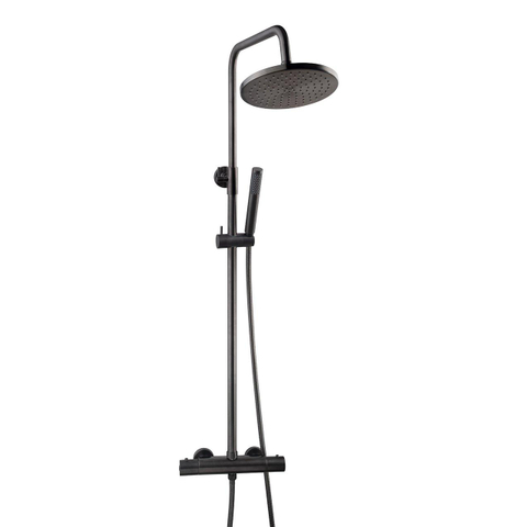 Wiesbaden Caral ensemble de douche pluie thermostatique apparent gunmetal PVD SW445715