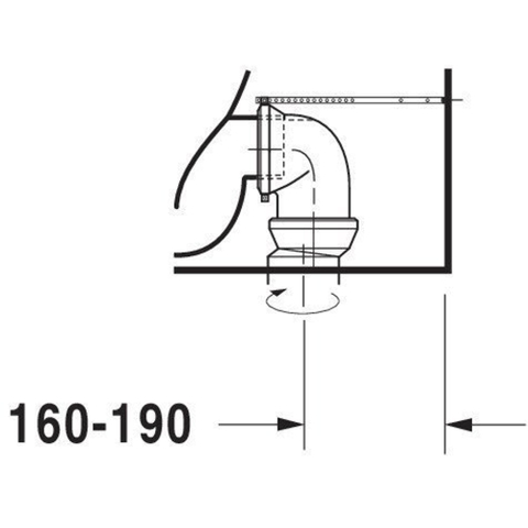 Duravit Starck 1 cuvette WC au sol combinée à chasse profonde universelle sans réservoir blanc 0295910