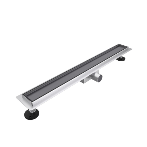 FugaFlow Eccelente Caniveau de douche Anta - 80cm - grille à carreaux - bride de sol - Gunmetal PVD brossé SW1467928