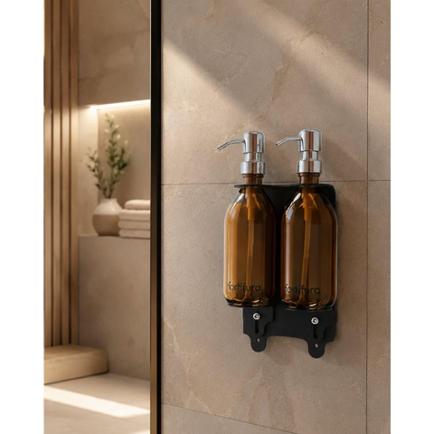 Fortifura Calvi Distributeur de savon - 500ml - lot de 2 - support - chrome SW1590480