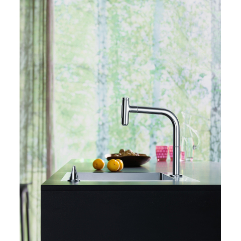 Hansgrohe Metris Select M71 2-gats - 1 greeps keukenkraan - met uittrekbare. vuistdouche - hoogglans chroom SW541876