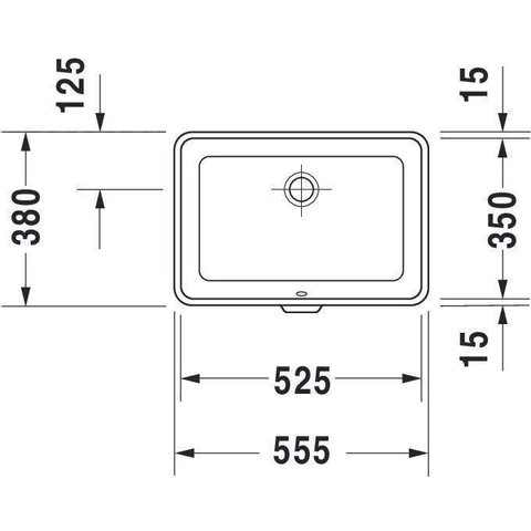 Duravit 2nd floor Onderbouwwastafel - zonder kraanvlak - 55.5x38cm - glans wit 0290371
