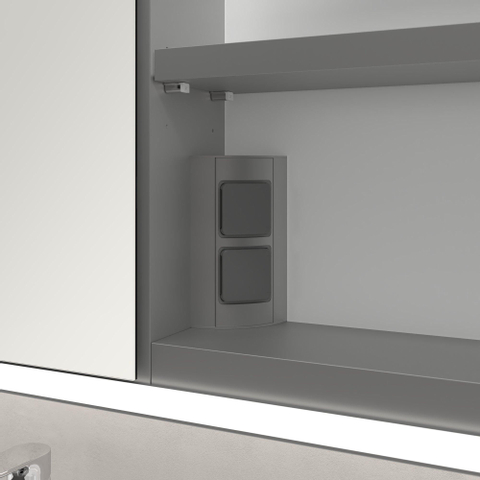 Villeroy & Boch My View Now spiegelkast - met 3 deuren - met led verlichting en wastafelverlichting - 160x75x16.8cm - met sensorschakelaar - Aluminium (zilver) SW702118