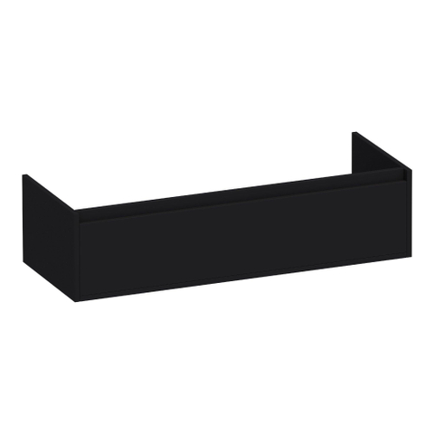 BRAUER Hope Meuble sous-lavabo - 119x30x45.5cm - 2 tiroirs à fermeture douce - sans poignées - 2 découpes pour siphon - noir mat SW1198865