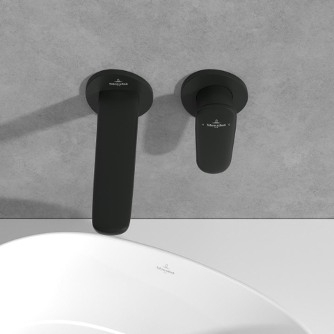 Villeroy & Boch Antao 2 gats - eengreeps wastafelmengkraan - wandmontage - Brushed Nickel (rvs) SW974179