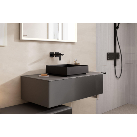 Hansgrohe Metropol 1 greeps wastafelkraan - afbouwdeel - met voorsprong 225 mm en afvoerplug - mat zwart SW358665