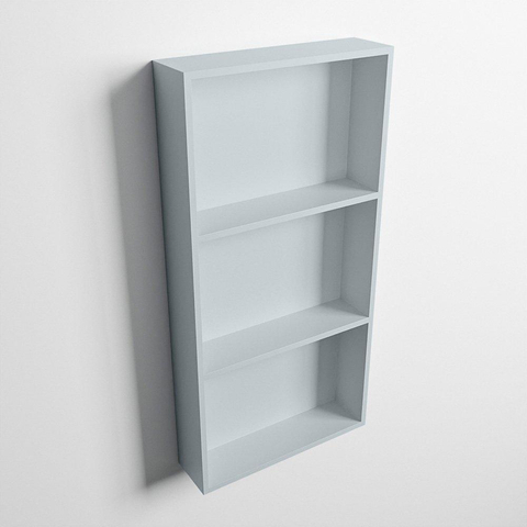 Mondiaz Easy nis 29.5x59.5x8cm voor Inbouw/opbouw 3 open vakken Solid surface Clay/Clay SW643774