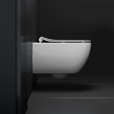 Clou New Hammock hangtoilet – compact – spoelrandloos – diepte 49 cm – met dunne softclose zitting – mat wit SW1471434