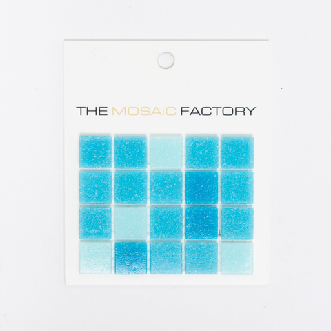 ÉCHANTILLON The Mosaic Factory Amsterdam carreau mosaïque 2x2x0,4cm pour mur et sol pour intérieur et extérieur carré Verre Bleu Mix SW861878