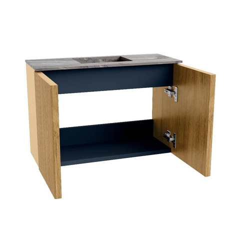 Mondiaz JOYA-DLUX Meuble de salle de bains 60cm - couleur Chêne - Vasque FAYE position Milieu Sans trou de robinet couleur Sombra. SW1424224