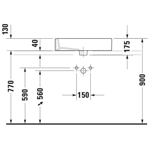 Duravit Vero Opbouwwastafel - geslepen - met kraangat - met overloop - 59.5x46.5cm - met wondergliss - inclusief bevestiging - wit 0290489