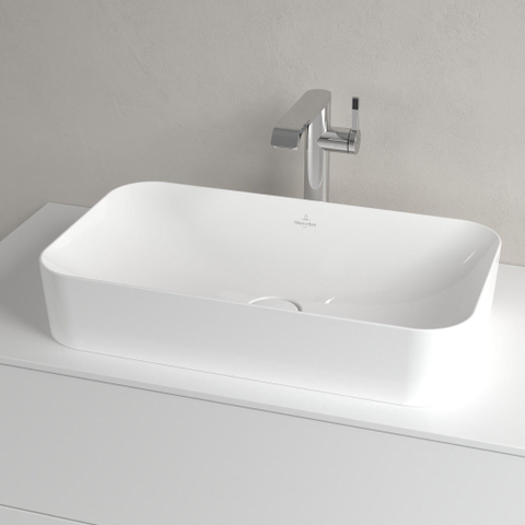 Villeroy & Boch finion opzetwastafel - 60x35cm - zonder kraangat - zonder overloop CeramicPlus - White Alpine (glans wit) SW106464
