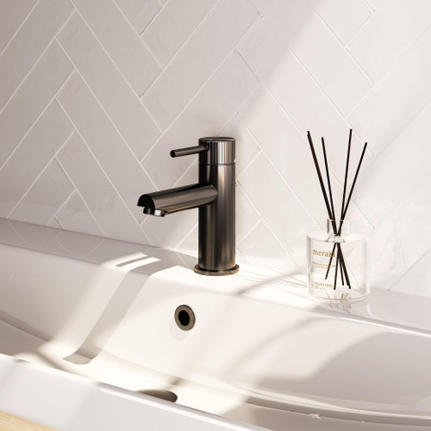 BRAUER Stripe Mitigeur lavabo bas en applique - modèle A - gunmetal brossé PVD SW1434955