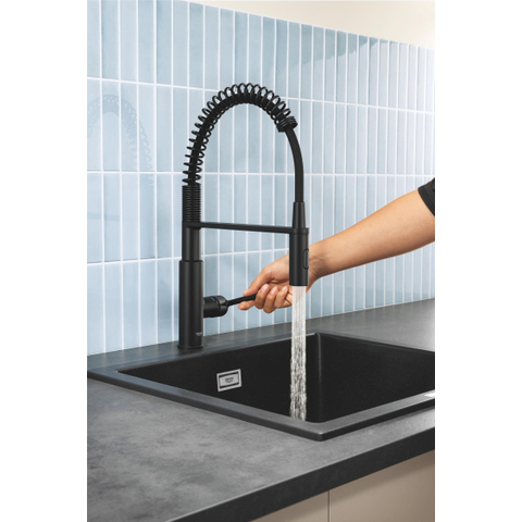 GROHE Get keukenkraan - met professionele sproeier - mat zwart SW1440592