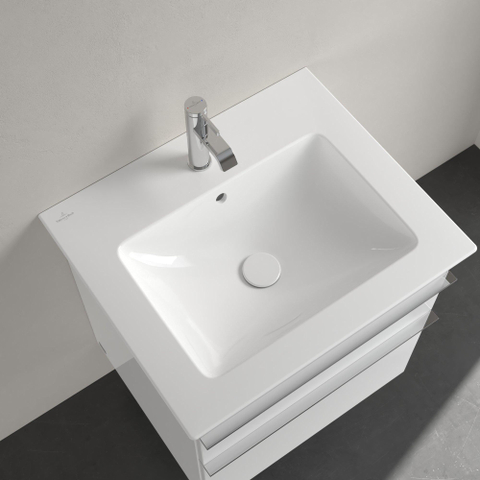 Villeroy & Boch Venticello lavabo - avec 1 trou de robinet 60x50cm - (adapté pour 3 trous de robinet) avec trop-plein blanc 1025150