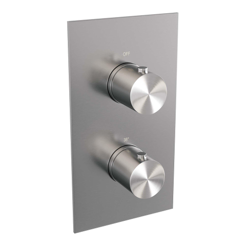 Brauer Brushed Edition Ensemble de douche pluie encastré - douche principale 30 cm - 2 fonctions - - comprenant partie encastrable - douchette à main 1 fonction - inox brossé PVD SW538381