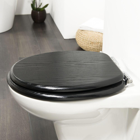 Tiger Blackwash Abattant WC avec softclose 37.6x5.5x45.2cm MDF noir SW25340