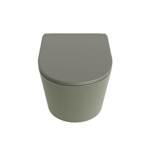 Mondiaz LAVIE WC suspendu – sans bride – 36 x 53 cm – avec abattant softclose – Army (vert), abattant Smoke (brun clair) SW1208725