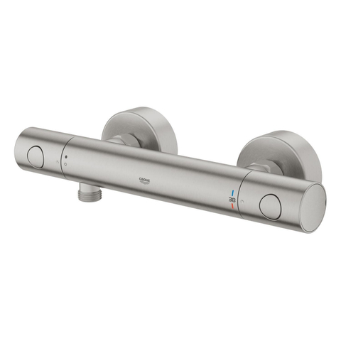 GROHE Grohtherm 800 Cosmopolitan douchethermostaat - 15cm - met koppelingen - supersteel (rvs) SW1477605