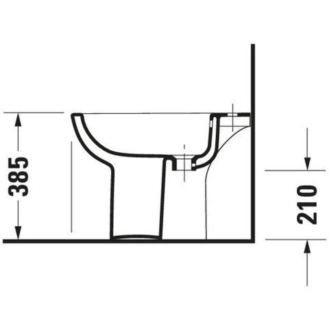 Duravit D-code Staand bidet - 540mm - 1 kraangat - met overloop - glans wit 0315122