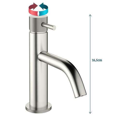 Robinet lavabo Crosswater MPRO - strié - inox brossé SW209242