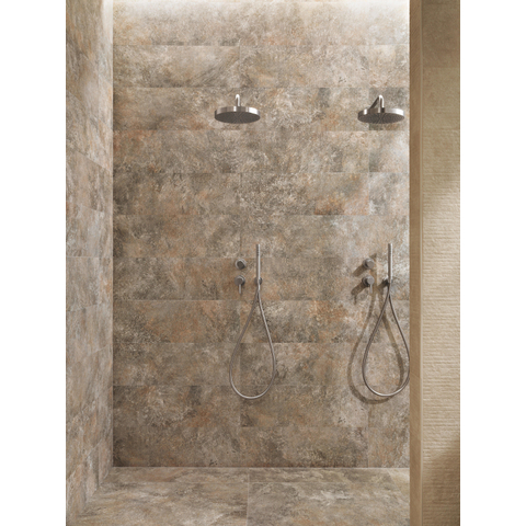 ÉCHANTILLON Terravito Elzino carreau mural - 25x75cm - rectifié - aspect pierre naturelle - ardoise mat (brun) SW1221627