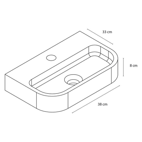 Differnz Ovale fonteinset – ovaal – 38x24x7 cm – keramiek wit – chromen kraan SW21910