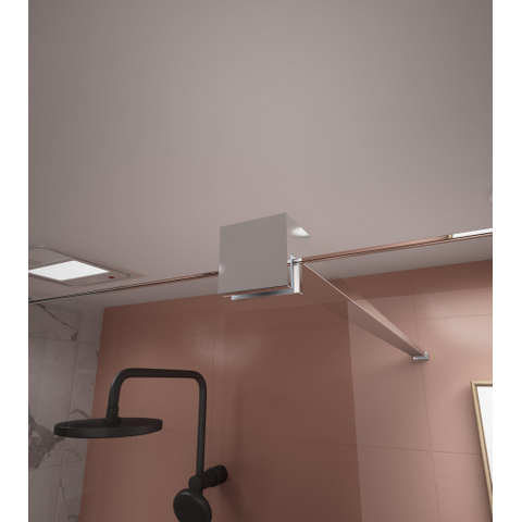 FugaFlow Efficiente Vetro 2.0 Douche à l'italienne - 80x200cm - profilé mural - barre de stabilisation - verre clair - chrome SW1450248