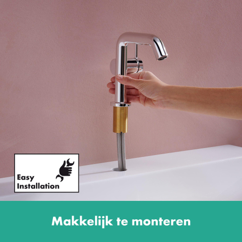 Hansgrohe Tecturis s Eengreeps wastafelkraan - 110 Fine - coolstart - met PopUp - trekwaste - hoogglans chroom SW918774