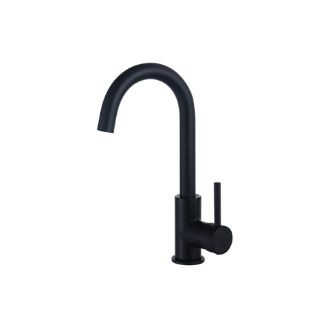 Fortifura Calvi Mitigeur lavabo rehaussé avec bec rotatif Noir mat SW809347
