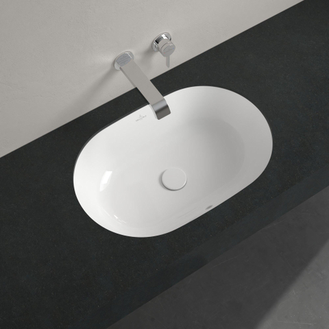 Villeroy & Boch Architectura onderbouwwastafel - 63x43cm - zonder kraangat - met overloop - White Alpine (glans wit) SW762371