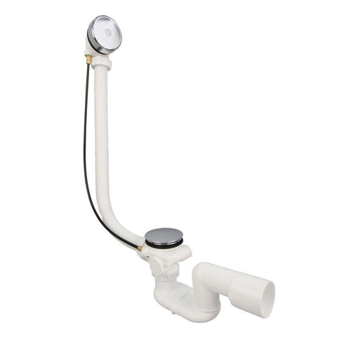 Xenz commande de vidage de baignoire rallongée et combinaison de trop-plein Inox SW374584