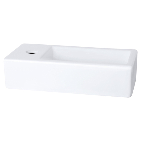 Differnz Helios pack lave-mains – 37,5 x 18,5 x 9,5 cm – céramique blanche – perçage à gauche – avec cadre SW705224
