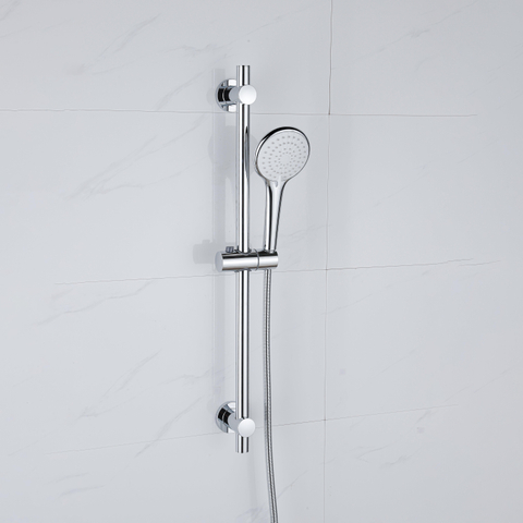 Adema Sparkle 2.0 Glijstangset - 70cm glijstang - ronde handdouche - metalen doucheslang - chroom SW1481417