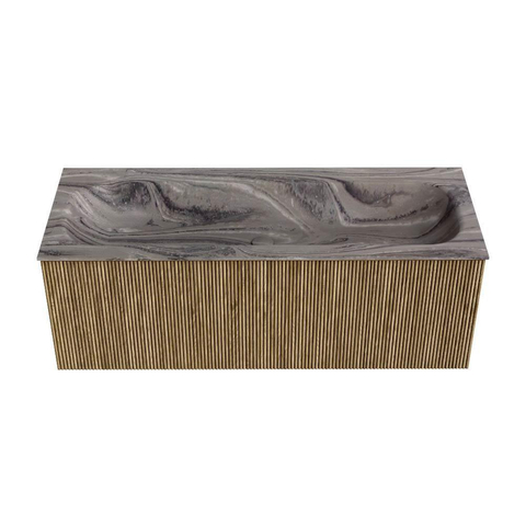 MONDIAZ KURVE-DLUX 120cm badmeubel kleur Dusk met 1 lade en 0 deuren. Wastafel BIG LARGE Midden 1 kraangat Sombra. SW1433875