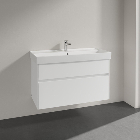 Villeroy & Boch Collaro wastafelonderkast - 95.4x54.6cm - 2 lades - mat wit SW479504