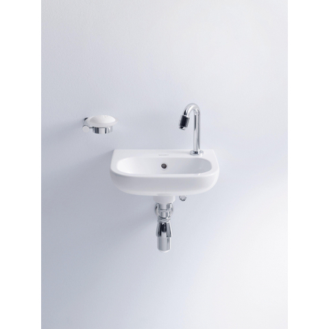 Duravit D-code Fontein - 36x27cm kraangat rechts - met overloop - glans wit 0296237
