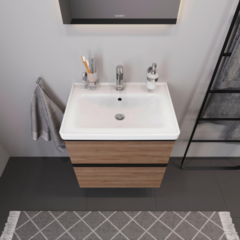Duravit D-neo Meubelset - met wastafelonderbouwkast - met 2 laden - met softclose - 65x20x48cm - inclusief wastafel - mat wit SW641977