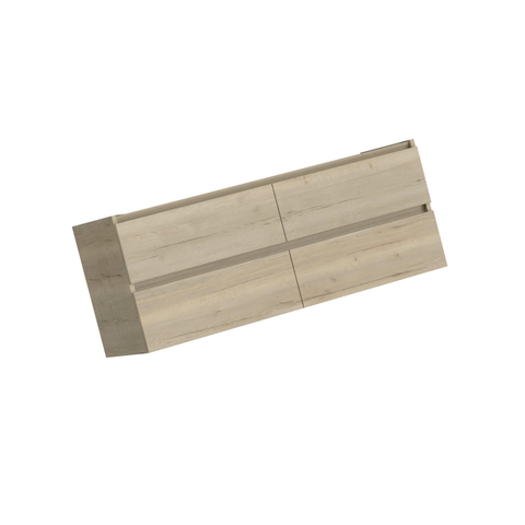 H&R Badmeubelen Infinity Wastafelonderkast - 140x44.8x55cm - 3D-front - 4 lades - sifonuitsparing links - greeploos - charleston SW749760