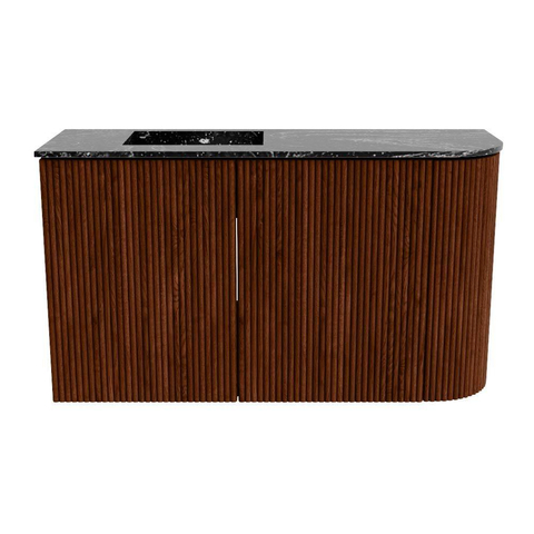 Mondiaz JOYA-DLUX 71.6cm toiletmeubel - ronding rechts kleur Ruby - Wastafel FAYE positie Links Zonder kraangat kleur Lava. SW1423646