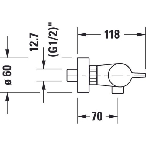 Duravit B.1 Thermostatische douchemengkraan - opbouw - 260x118x40mm - hoogglans chroom SW420803