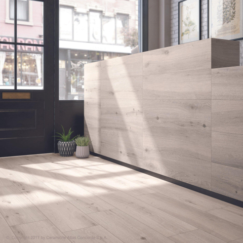 Terravito Fissaro carreau mural et de sol - 22.2x89.5cm - 8mm - rectifié - antidérapant - effet bois - gris SW863174