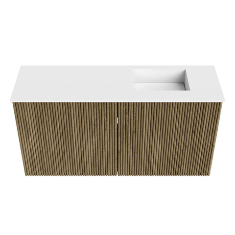 Mondiaz JOYA 80cm toiletmeubel - kleur Dusk - Wastafel FAYE positie Rechts 1 kraangat kleur Talc. SW1421610