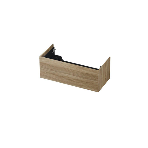 INK Wastafelonderkast - 100x45x37.6cm - 1 lade - push to open - met recht opdekfront - MFC - Zuiver eiken SW439434