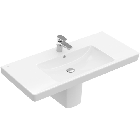 Villeroy & Boch Subway 2.0 meubelwastafel - 100x47cm - 1 kraangat - met overloop - White Alpine (glans wit) 1024058