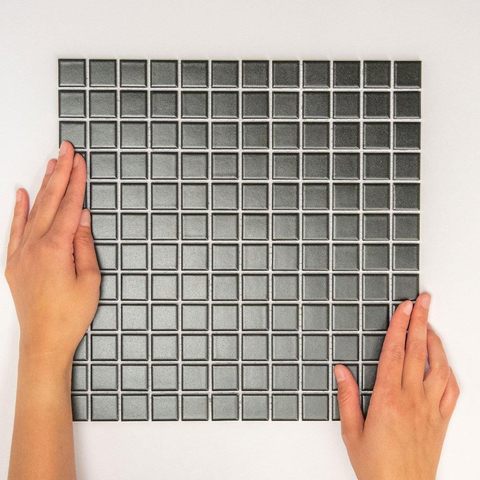 The Mosaic Factory Barcelona mozaïektegel - 30x30cm - 6mm - vierkant - 2.3x2.3 - mat black (zwart) SW157419